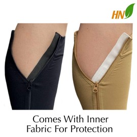 HealthyNees Shin Footless 20-30 mmHg Zipper Compression Leg Calf 2 Pairs Sleeve (Mix Combo, 3X-Large)