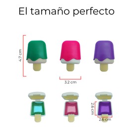 RED VELVET Set de 3 Brillos Labiales Novelty con Diseño de Paleta - Aromas Dulces para Niñas y Adolescentes Buscas un toque de diversión y color para tus labios? ¡El set de labiales Novelty Ice Cream es la respuesta! Inspirado en los deliciosos helados, 