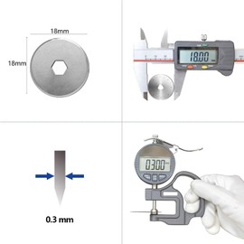 Rotary Cutter Replacement Blade with 0.7 inch (18 mm) Diameter Circular Blades, Compatible with Nippon Steel (SKS-7), Olfa 172B 173B (OLFA) Clover, etc., Sharp and Durable 5 Pieces