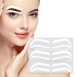 Disposable Eyebrow Stencils Shape Tape Eyebrow Tattoo Auxiliary Sticker Adjustable Airbrush Brow Shaping Mapping Templates PMU Air Brush Guide Tape for Tinting Makeup (Each Bag 12 Pairs) (12 Pairs)