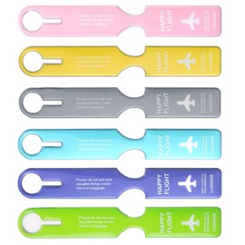 Luggage Tag, Number Tag, Travel Tag, Business Trip Tag, Suitcase Tag, Anti-lost Tag, Soft and Firm to Prevent Fall Off, Travel, Lost Prevention, Waterproof, Stylish, 6 Colors