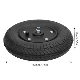 200x50cm 8in Inflatable Wheelchair Front Wheels Electric Wheelchair Front Tire Skidproof Rubber Wheels Electric Chairs Scooter Caster Assembly Accessories Pipe Hole 9mm