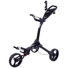 Fitvids Wheel Golf Push Cart - Lightweight Folding Golf Walking Push Cart Trolley Golf Bag Holder, Black