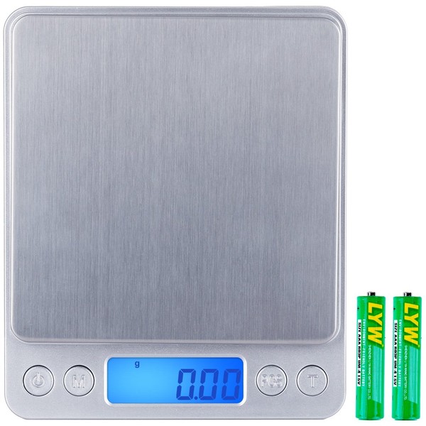 Zacro Digital Scales 500g x 0.01g Letter Scales Precision Scales Pocket Scales with PCS Function Tare Function 6 Units Conversion LCD Display Auto Off Ideal for Measuring Ingredients, Jewellery (Silver)