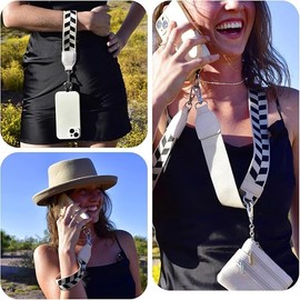 AKLOPE Phone Strap with Zippered Pouch,Clip and Go Strap for Phone with Wallet Crossbody,Phone Purses with Crossbody Strap (1Pcs-B)