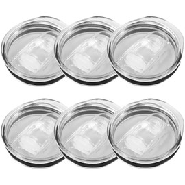 6PCS Tumbler Replacement Lids Plastic Splash Resistant Lids Covers Spill Proof 20 oz Skinny Tumbler Lid Clear Cup Covers Splash Proof Lids for Mouth Tumbler Cooler Cup