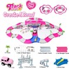 168 PCS Pink Magic Bendable Race Track Toy, Snap Together