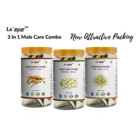 Le'ayur Combo Safed Musli, Ashwagandha, Kaunch Beej Powder 125-125 Grams