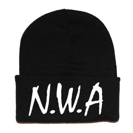 NWA Hiphop Beanie Black Soft Comfortable Casual for Men Women Warm Knitted Winter Woolly Skully Ski Headwear