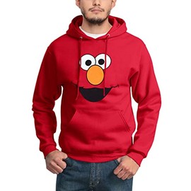 Animation Shops Elmo Face Adult Hoodie (Small) Red