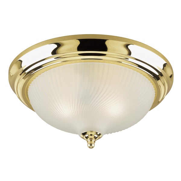 Westinghouse Lighting 6430300 3-Light Flush-Mount Interior Ceiling Fixture, Polished Brass Finish with Frosted Swirl Glass