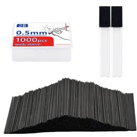 1000pcs Mechanical Pencil Leads 0.5 2b Large Capacity Easy Carry Student Gift Box (Length 60mm)