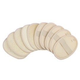 10-Pack Exfoliating Loofah Sponge Pads - Natural Luffa & Terry Cloth, Body Scrubbers for Shower & Bath Mooerca 1