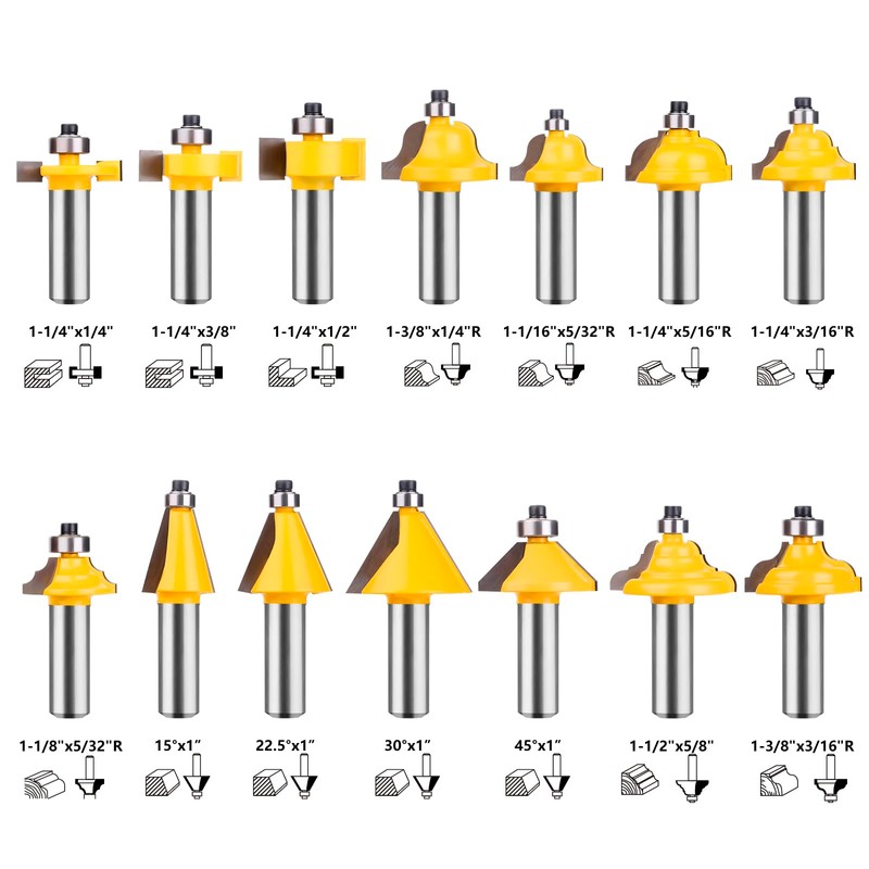 UTRUSTTO Router Bits 70 Pieces, 1/2 Inch Shank Tungsten Carbide