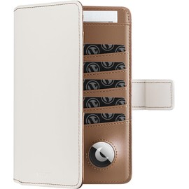 VULKIT Soporte para pasaporte con soporte para Airtag, bloqueo RFID, pasaporte de piel de viaje, para mujer (Beige Marrón)