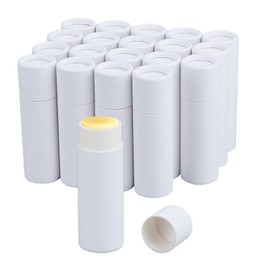 NICENEEDED Pack of 20 Empty Lip Balm Tubes Made of Cardboard Refillable Lipstick Sleeve Made of Kraft Paper Round Lip Gloss Container Made of Cardboard