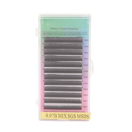 Volume Extension Lashes Soft 0.07B Thickness Double Hair Tip Professional Fanning Eyelashes 8‑14mm Mix