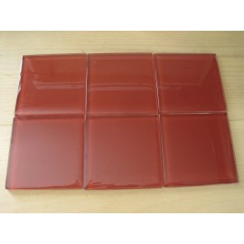 American Olean 6 American Olean 4x4 Legacy Glass Wall Tiles 4.25" Square LG14 Auburn Red