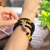 Nupuyai Black Agate 108 Prayer Beads Energy Crystals Stone Bracelet