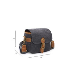 Peacechaos - Bolsa de lona para cámara réflex y réflex - Funda protectora gruesa para cámara y lente, resistente al agua, bolsa de hombro para fotografía, senderismo, disparos y viajes (gris)