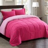 HIG 3pc Pink Comforter Set Full Size Duvet Insert, Reversible,