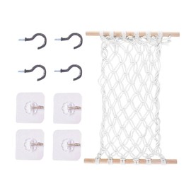 KONTONTY Hanging Fruit Basket for Kitchen Macrame Hammock Vegetable Holder Wall-Mounted Space-Saving Decor