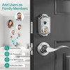 Hornbill Smart Front Door Lock: Silver Fingerprint Electronic Digital Bluetooth