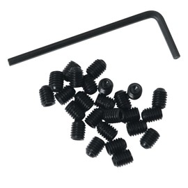 DGBRSM 25PCS 10-32 x 1/4'' Black Socket Set Screws Stainless Steel Allen Head Hex Hexagon Socket Set Screws Cup Point with Hex Key Wrench