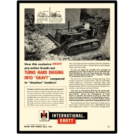 1956 International Harvester New Metal Sign: IH Drott TD-14 Crawler Tractor Pic