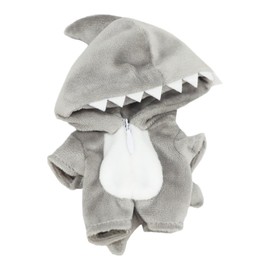niannyyhouse 10 cm Plush Doll Clothes Dinosaur Shark Onesies Loose Bodysuit Soft Stuffed Plush Toy Dress Up Accessories (Grey)