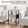 Vagusicc Nightstand with Charging Station, Side Table with Adjustable Drawer,