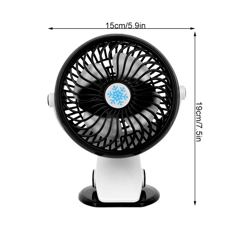 Portable Mini USB Table Fan Rechargable Battery Clip On Desk