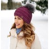 Faera Winter Hat Warm Lined Faux Fur Bobble Hat Fleece