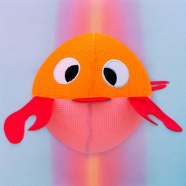 MIJOMA Cheerful Water Polo Fish, Fabric Cover, Springball Diameter 23 cm, Robust Polyester, Durable Water Toy for Games on Land and Water, Family Friendly (Orange/Pink)