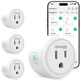 GHome Smart Plug, WiFi Smart Plugs Work with Alexa and Google Home, Smart Outlet Timer with APP Remote Control, 2.4GHz Wi-Fi Only, No Hub Required, ETL FCC Listed