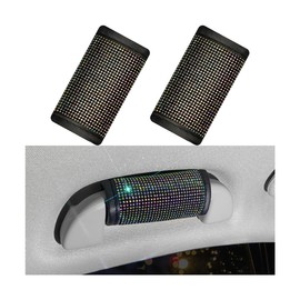 JNNJ Pack of 2 Crystal Car Protection Handle Cover, Bling Car Safety Door Handle Cover, Crystal Car Roof Handle Cover, Glitter Diamond Cars Interior Decoration (Coloured Diamonds)