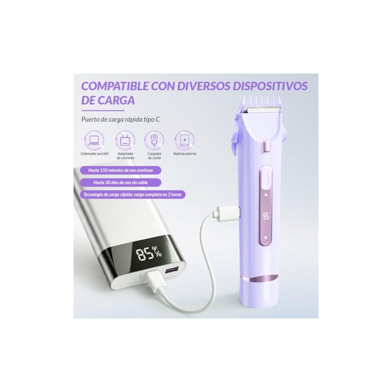 Edecor Depiladora Eléctrica Rasuradora Mujer Doble Cabezal