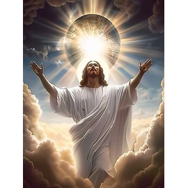 LXTONG Jesus Diamond Art Painting Kits, Jesus Praying Diamond Painting for Beginners, Diamond Dots Gem Art, Sun Jesus Crystal Rhinestones Cross Stitch Arts for Beginner Wall Decor (12 X 16 Inches)