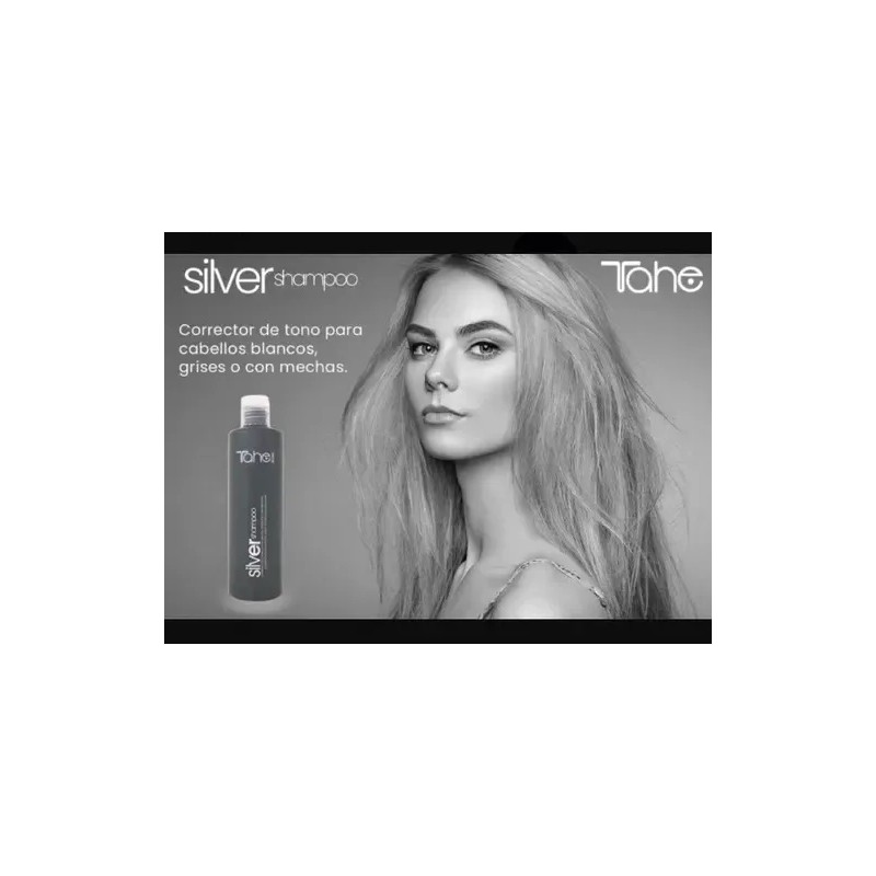 Tahe Silver Shampoo Matiza Mechas, Rubios Y Canas 300 Ml
