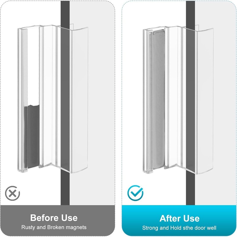 CERF ROUGE Frameless Shower Door Handle with Magnetic Strike -