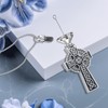 DRINSPER Urn Necklace for Ashes Celtic Cross Cremation Jewelry 925
