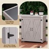 LJLB Outdoor Potting Bench for Gardening, Metal Top Work Station