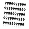 Pack of 50 Ring Insulators, Black Screw In Ring Insulators,