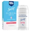 SECRET, Desodorante Clinical con Ácido Hialurónico, Crema Suave, Powder Protect