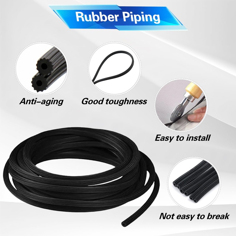RAFIYU 4 Piece Fly Screen Repair Set, Double Wheel Sealing