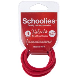 Schoolies Hair Accessories Hair Velvets 4 Pieces, Radical Red