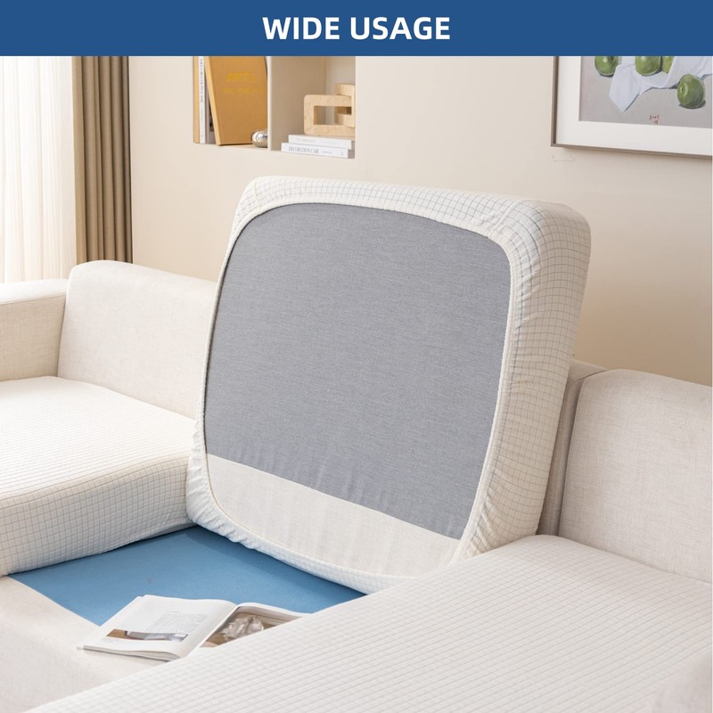 Eismodra Sectional Couch Covers Chaise Cushion Cover for Sofa L