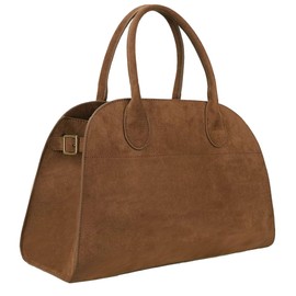 Large Suede Tote Bag For Women,Suede Retro Shoulder Bag,Crossbody Bag Faux Leather Handbag Trendy Work (Brown Large without shoulder strap)