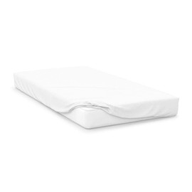 Belledorm White Jersey Fitted Sheet, 100% Jersey Cotton (2'6" Bunk Bed) To fit Mattress 15cm – 25cm