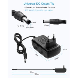 ALITOVE 5V Power Supply 3A DC 5 Volt 15W 3000mA Plug Power Supply 5V 2.5A 2A 1A Transformer with 8 Tips for Raspberry Pi 3 4 LED Strip E-Reader
